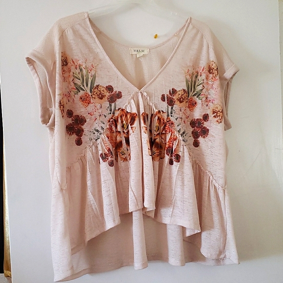 Taylor and Sage Boho Peasant Smocked Empire Waist Top Size Medium - Picture 10 of 10